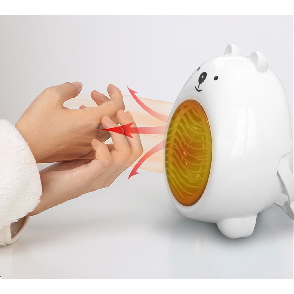 Cartoon Shape Personal Mini Fan Heater Desktop Household Ceramic Room Electric Heater Fast Handy Heater Warm Machine