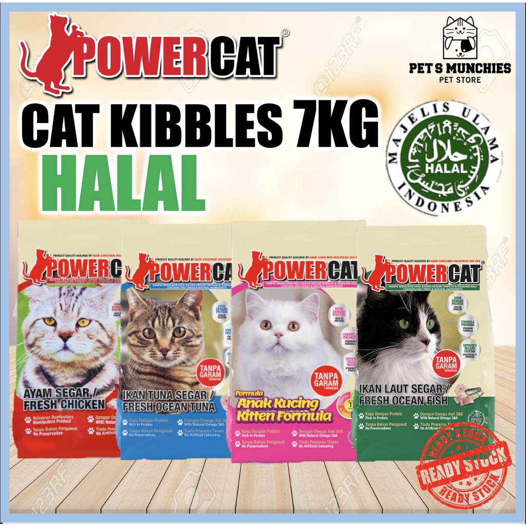 POWERCAT 7kg Halal Cat Food Makanan Kucing Halal Cat Kibbles Makanan