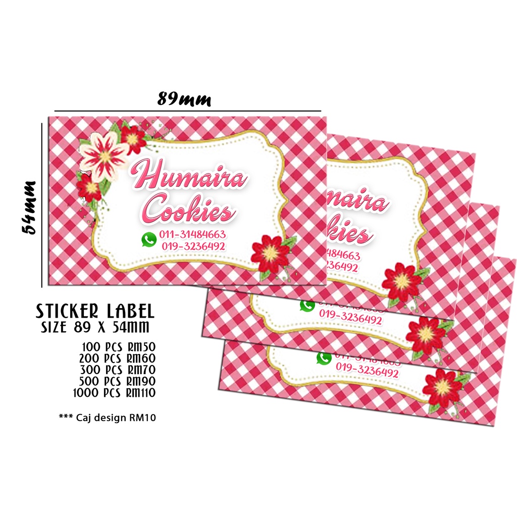 STICKER LABEL SAIZ KAD BISNES UNTUK PRODUK, Shopee Malaysia