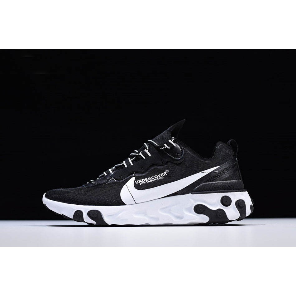 kasut gym Undercover Nike React Element 87 Black White Mens and Womens Size | Malaysia