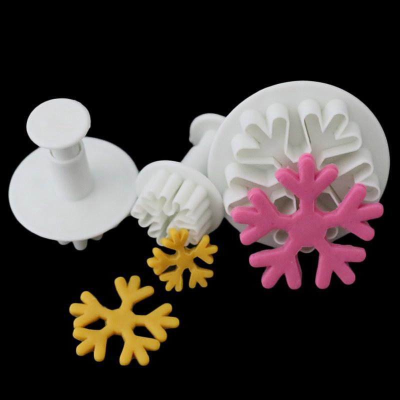 Christmas Snowflake Plunger Mold Cake Decoration Tool Cake Cutter