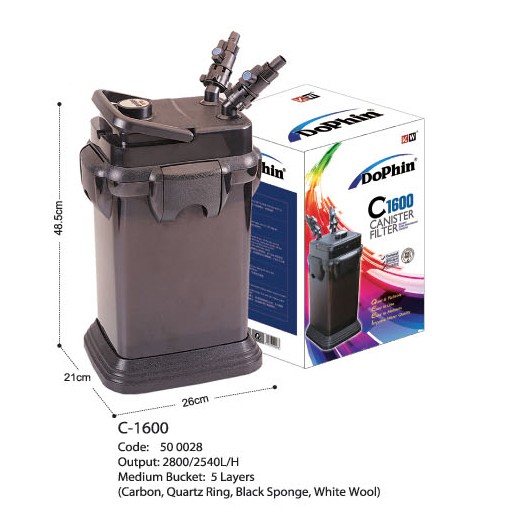 KW Dophin Canister Filter C1600 (for 5ft Aquarium) Shopee Malaysia