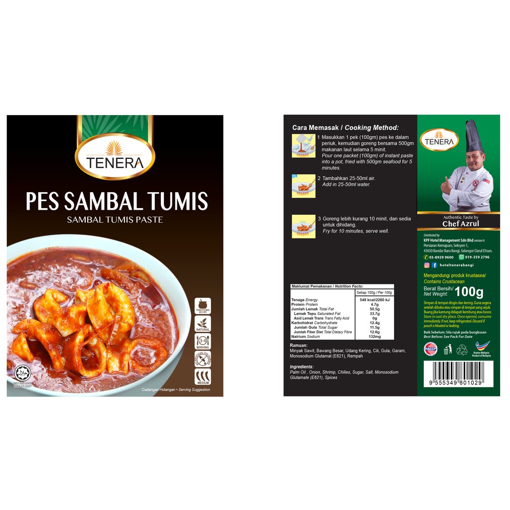 Buy Tenera Pes Sambal Tumis 100g Sambal Tumis Paste Seetracker Malaysia