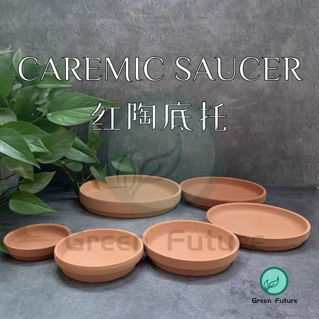 【5 SIZE SAUCER】 RED POTTERY CLAY POT SAUCER SUCCULENT FLOWER POT 红陶多肉植物陶瓷花盆 多肉花盆 花盆 陶瓷花盆 植物花盆 pot 底托 red caremic pot