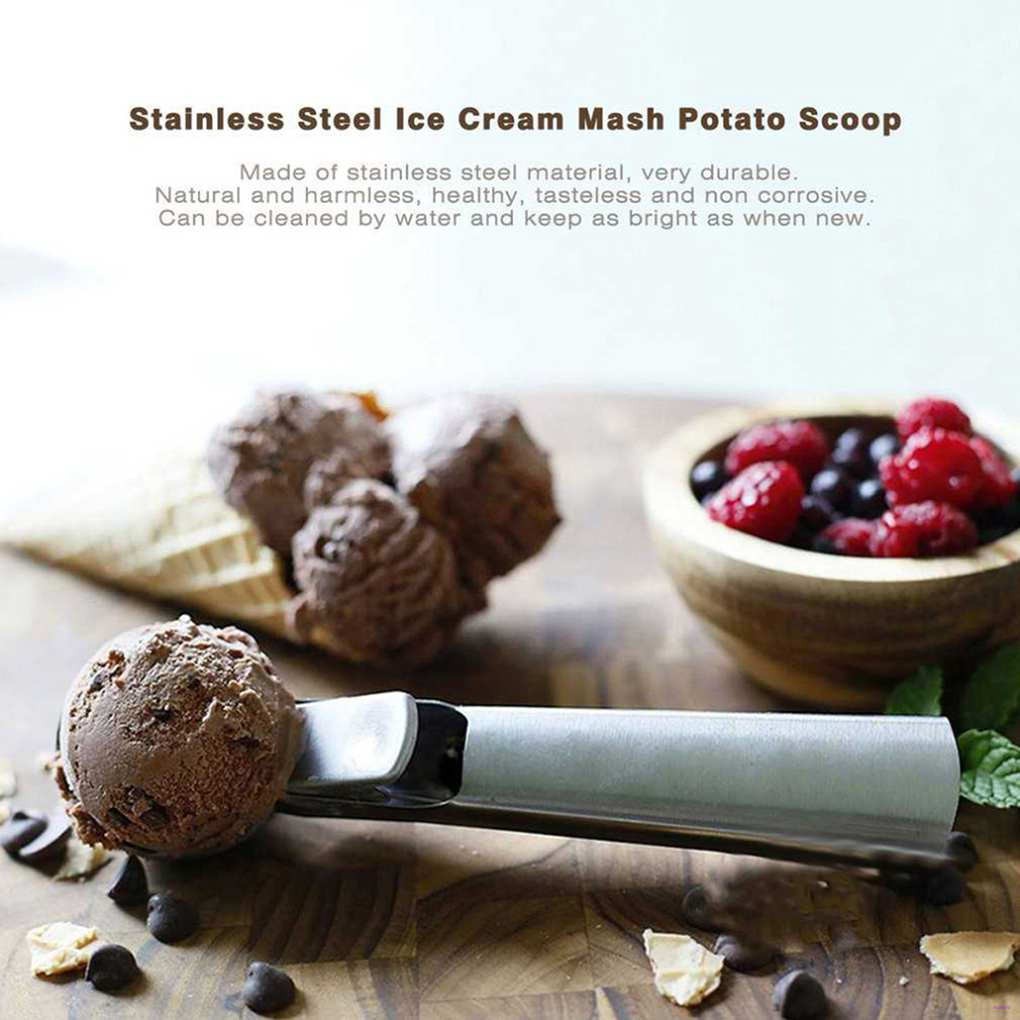 [READY STOCK] Stainless Steel Ice Cream Scoop Ice Ball Maker Frozen Yogurt Cookie Dough Meat Balls Spoon