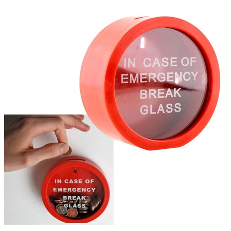 1pc In Case Of Emergency Break Glass Coin Piggy Bank Money Saving Box Case Shopee Malaysia