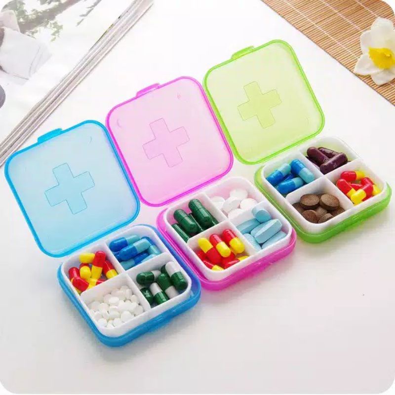 Travel Medicine Daily Box with 4 Compartments