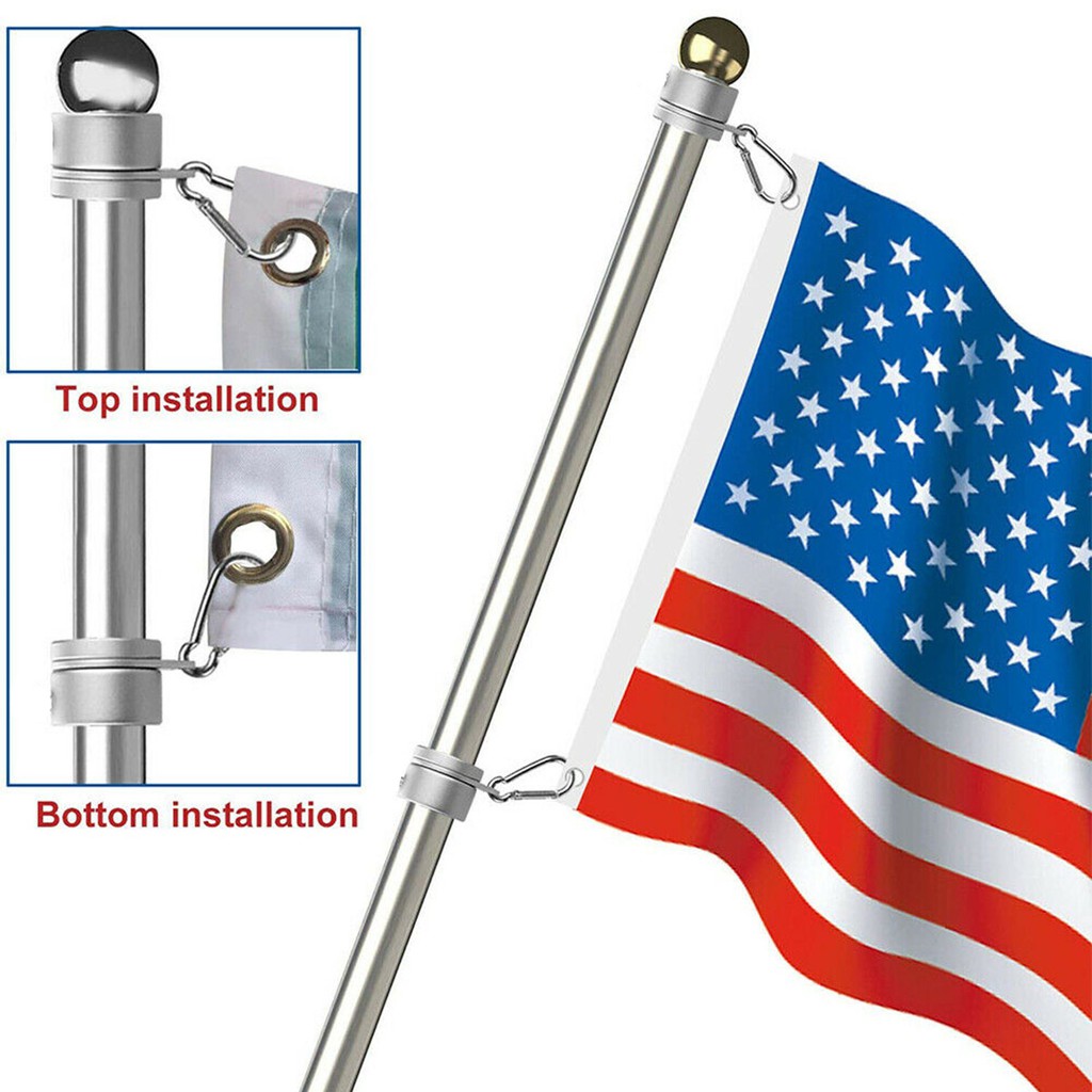 Ready Stock 1 Pair Metal Flag Pole Rotating Mounting Rings Holder ...