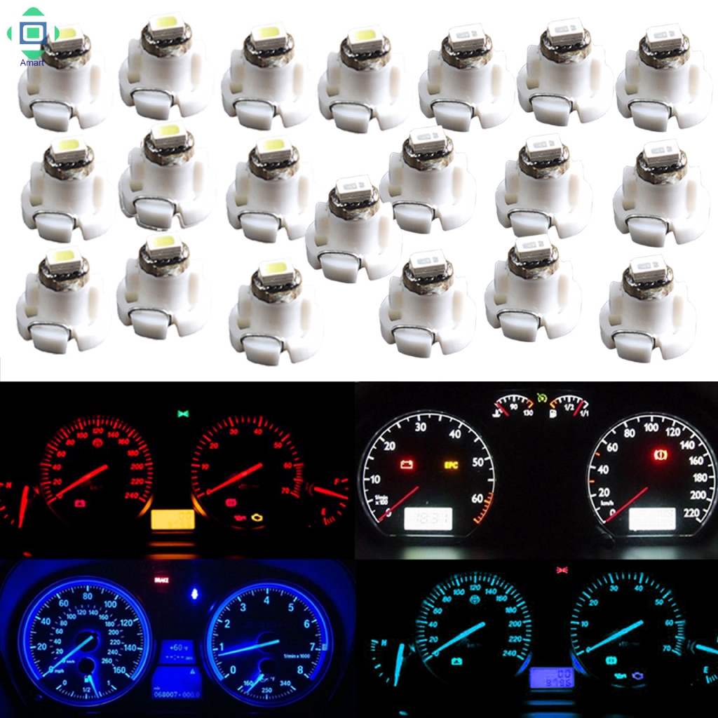 10pcs T3 Neo Wedge LED Instrument Cluster Dash Panel Climate Light Bulb Red 
