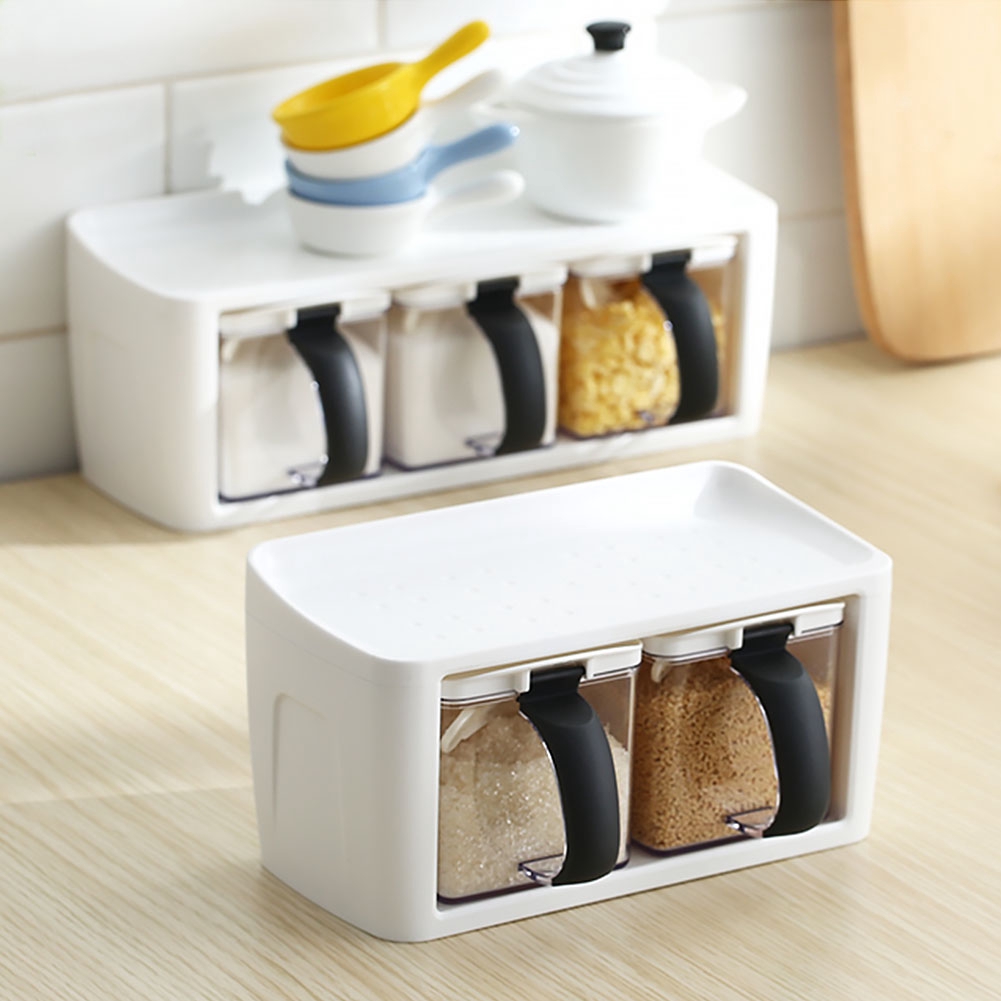 Spice Jar Organize With Handle Kitchen Storage Condiment Nordic