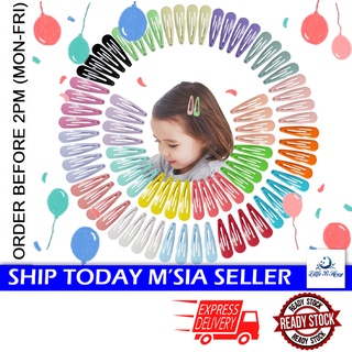 [Little B House] 3cm Korea Beauty Girls Kids Baby Colourful Candy Colour Hair Clips Accessories 儿童发夹 Jepit Rambut - H32
