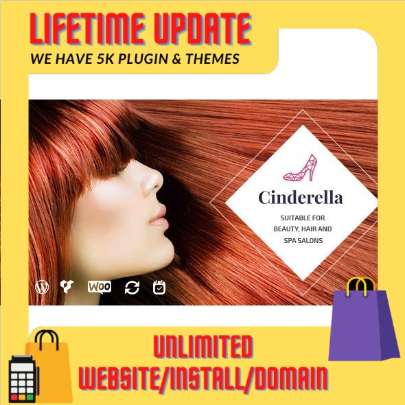 Wordpress Themes Cinderella Beauty Hair And Spa Salon Wordpress Theme Shopee Malaysia