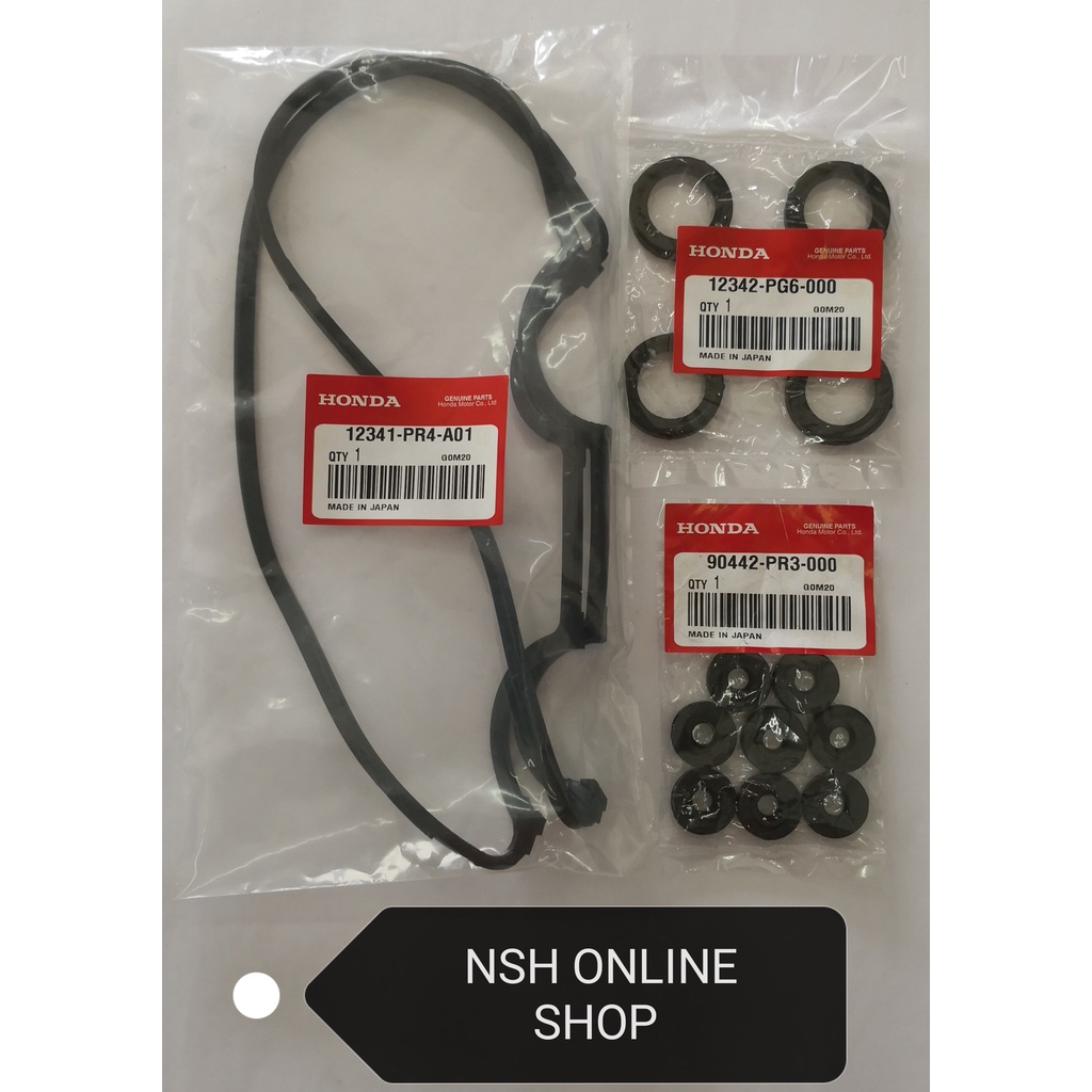 Valve Cover Gasket with Plug Seal & Valve Cover Bush (OEM) for Honda