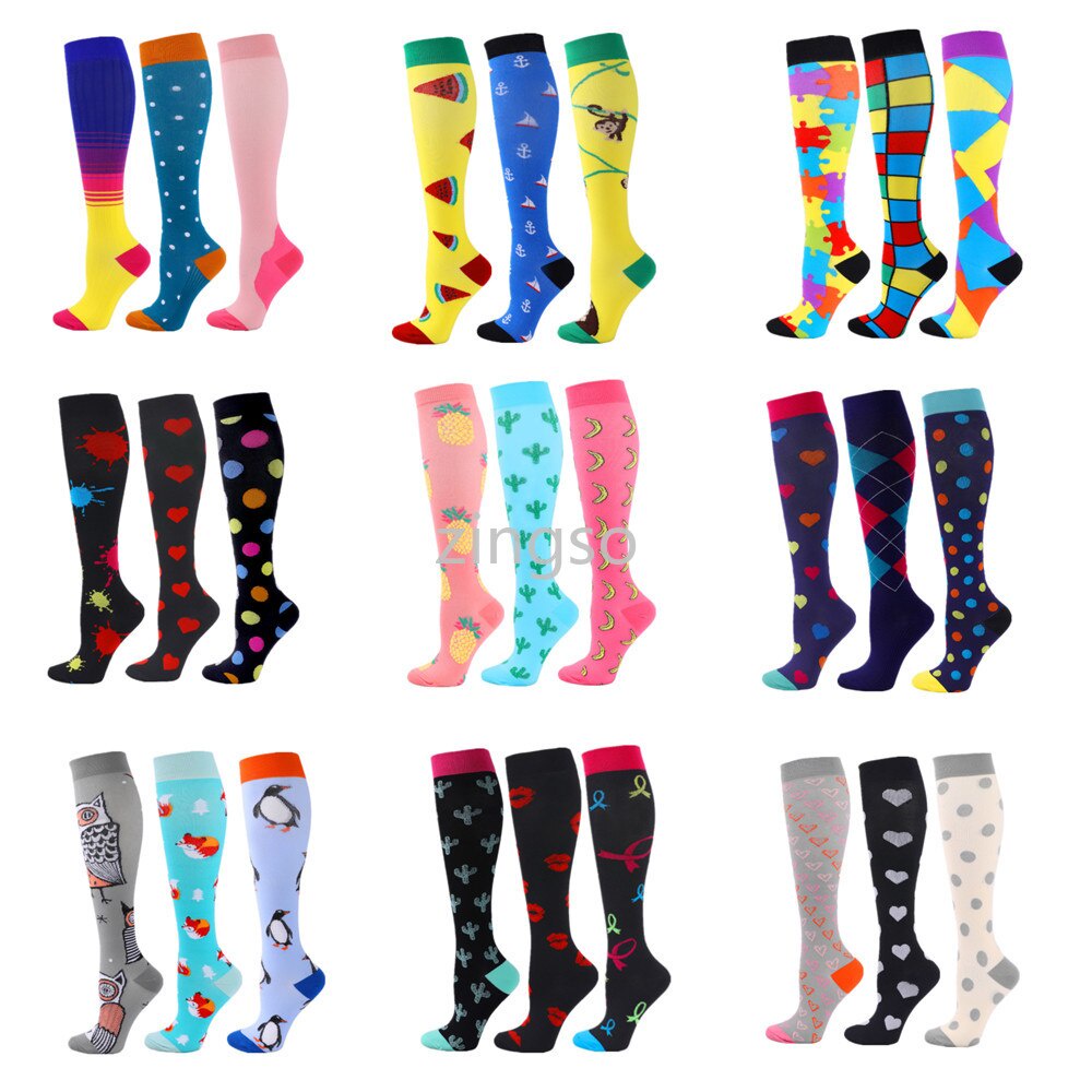 3 Pairs/Pack Pairs Compression Socks Pregnancy Women Running Sports Stockings Men Marathon Cycling Football Varicose Veins Socks Drop Shipping Manufactured Sok Pemampatan