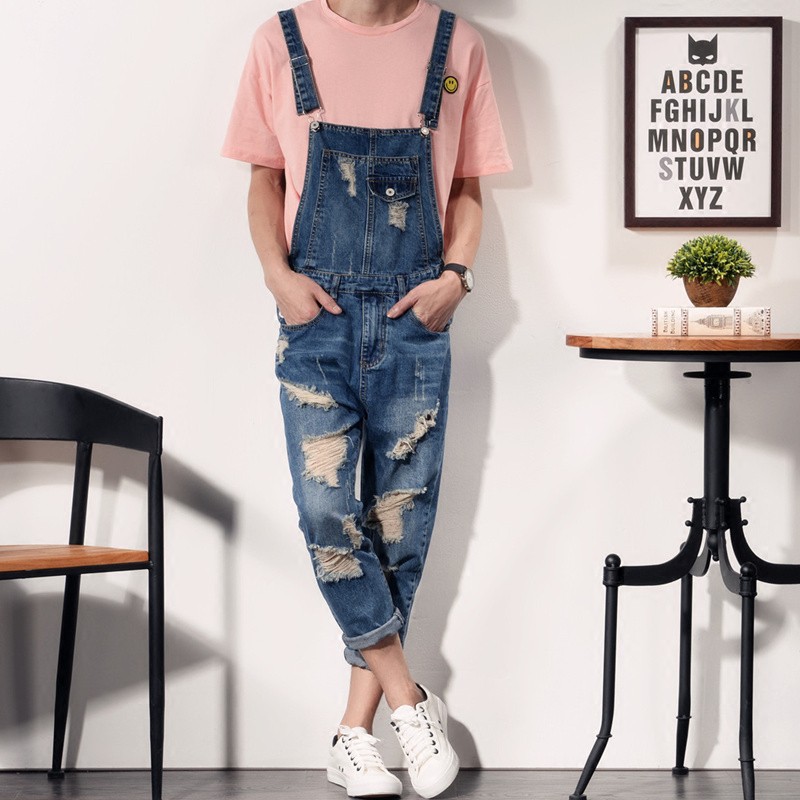 men ripped overalls