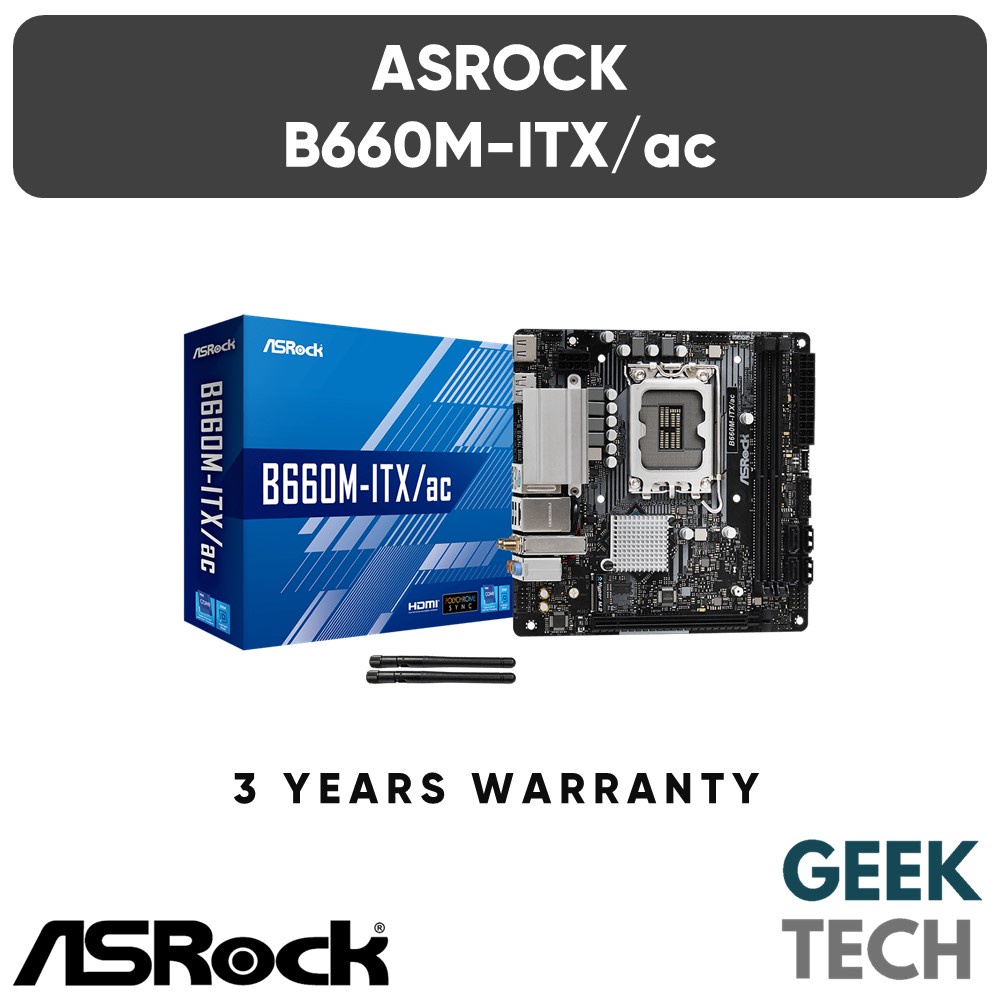 ASROCK B660MITX/ac MiniITX Motherboard Support Intel 12th Gen