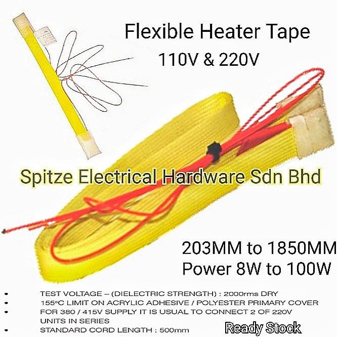 FLEXIBLE HEATER TAPE ANTI CINDENSATION ELECTRI MOTOR RTL ACH/F range