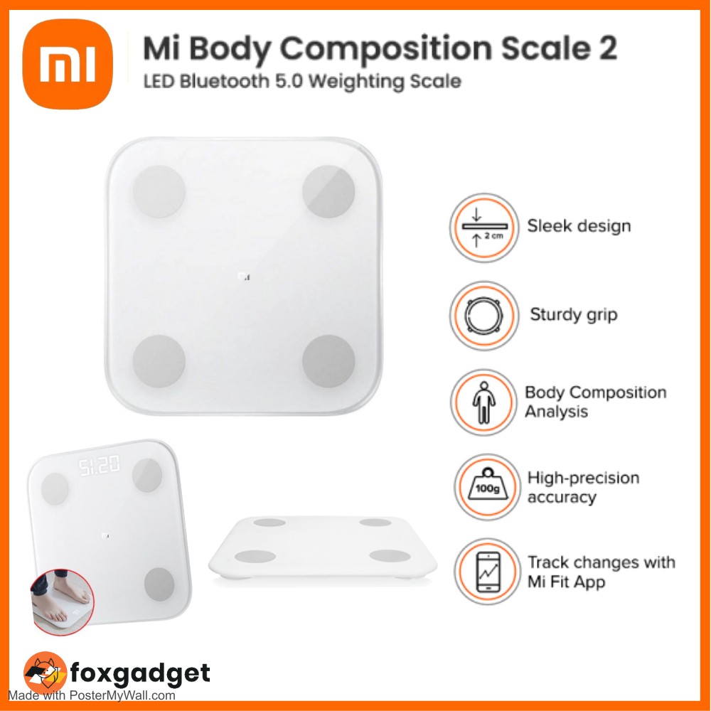 Xiaomi Mi Composition Scale 2 - Ready Stock - 1 Year Warranty - Mi Body Fat Scale - 1 Year MI Malaysia Warranty