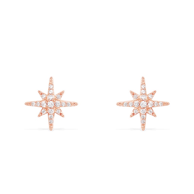 APM Monaco pink six-pointed star earrings female summer models 2021 new star earrings silver earrings