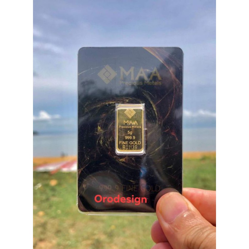 Goldbar 999.9 5gram Amethyst MAA Orodesign | Goldbar MAA 10 gram