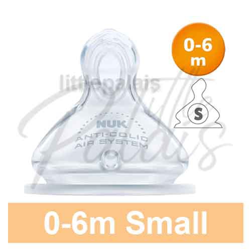NUK Teat Silicone Nipple Wide Neck Premium Choice First Choice Puting Botol Susu [ 0-6m / 6-18m Small Medium Large ]