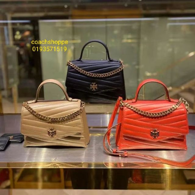 Tory Burch Kira Chevron Top-Handle Satchel | Shopee Malaysia