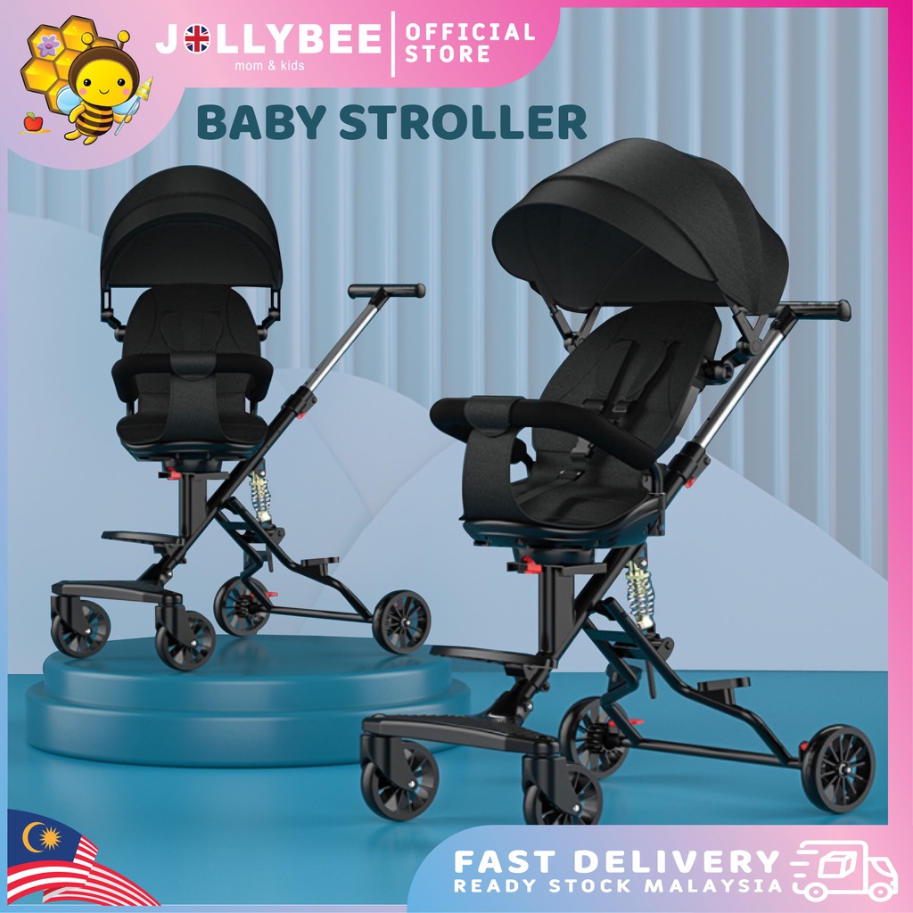 Jollygear Baby Stroller 360 Rotating Kids Stroller Two Way Foldable