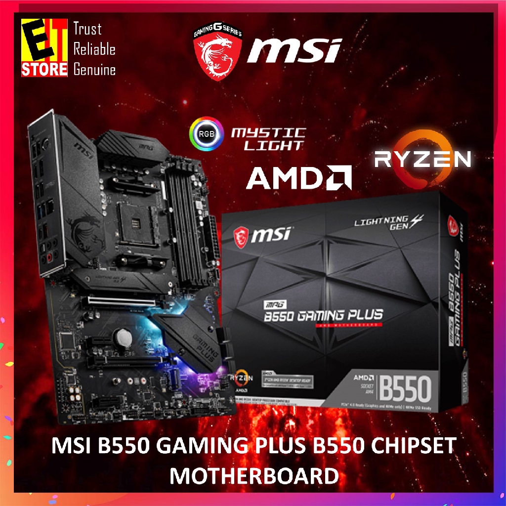 MSI B550 GAMING PLUS B550 CHIPSET MOTHERBOARD Shopee Malaysia