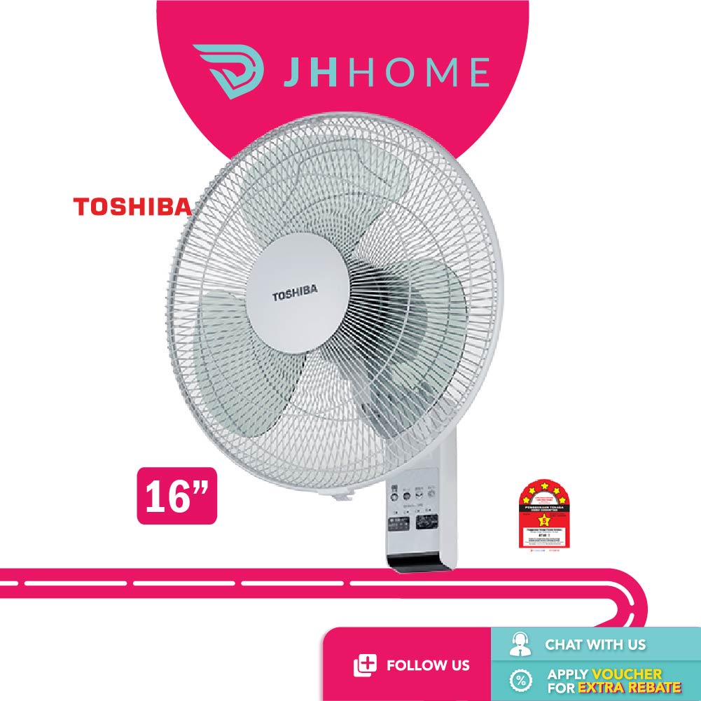 Buy Toshiba 3 Blades Remote Control Wall Fan With Strings 16 F Wsa10 W My F Wsa W My Seetracker Malaysia