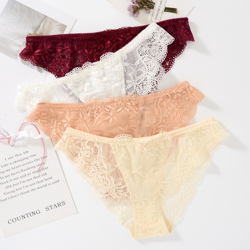 New Low Rise Lace Panties Transparent Women Underwear S M L XL Comfortable  Briefs For Ladies Cotton Crotch Sexy Lingerie | Shopee Malaysia