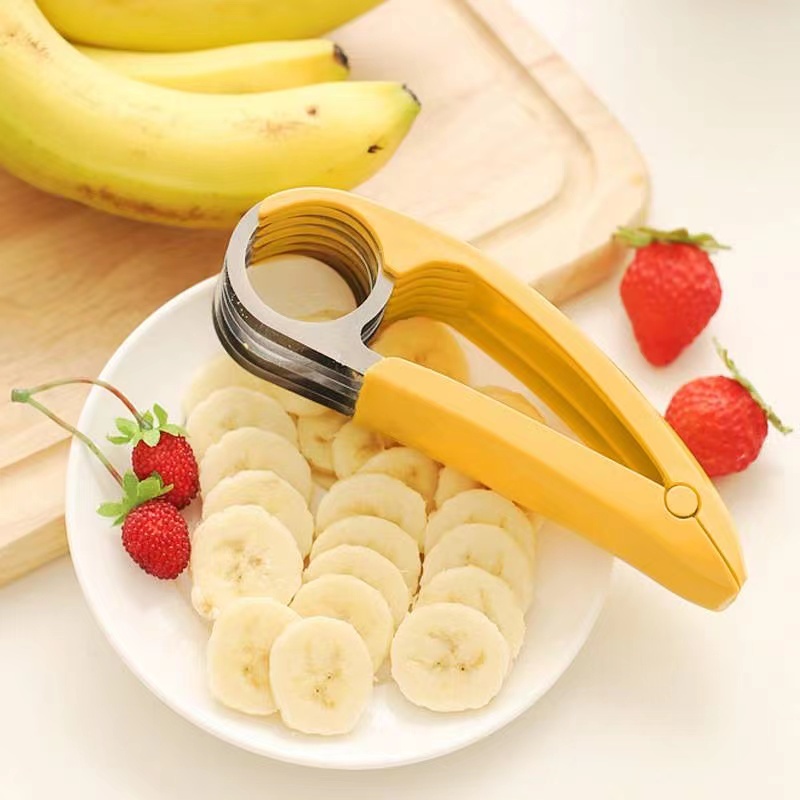 Slicer Cutter Banana Hotdog Cutter Peeler Slicer Knife Fruit Salad Shake Pemotong Buah Pisang Makanan