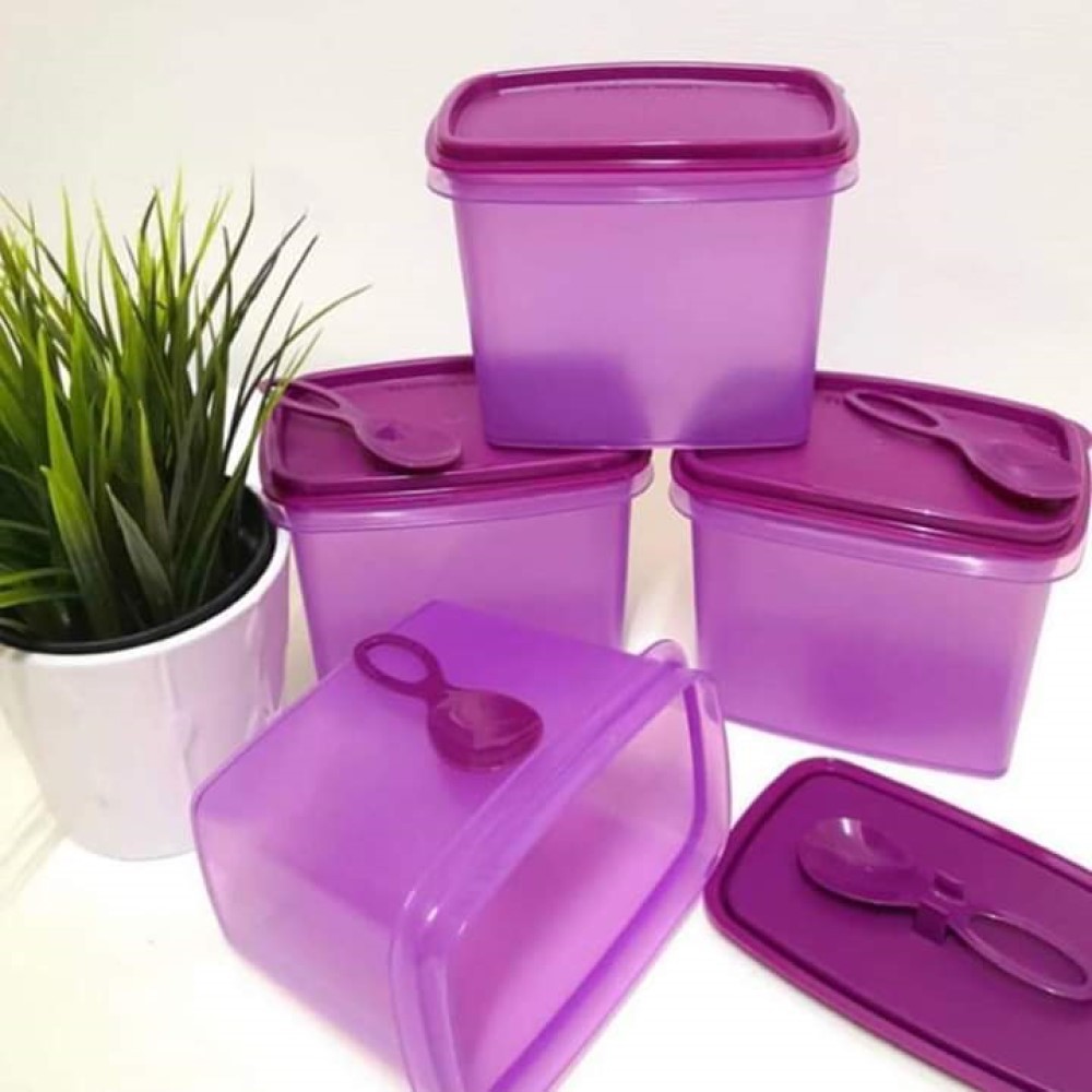 Ready Stock - Tupperware Spice Shelf Saver 840ml with spoon / Bekas Herba Purple
