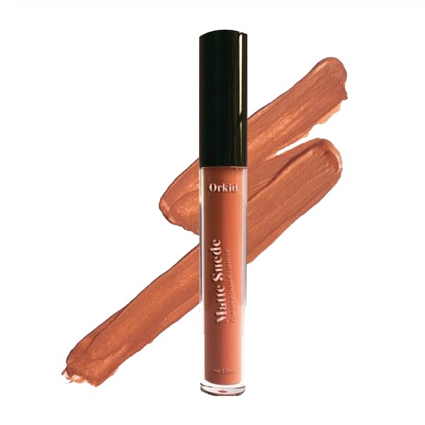 Orkid Cosmetics Matte Liquid Lipstick - Halal, Vegan & Cruelty Free (VIBES - Milk Chocolate)