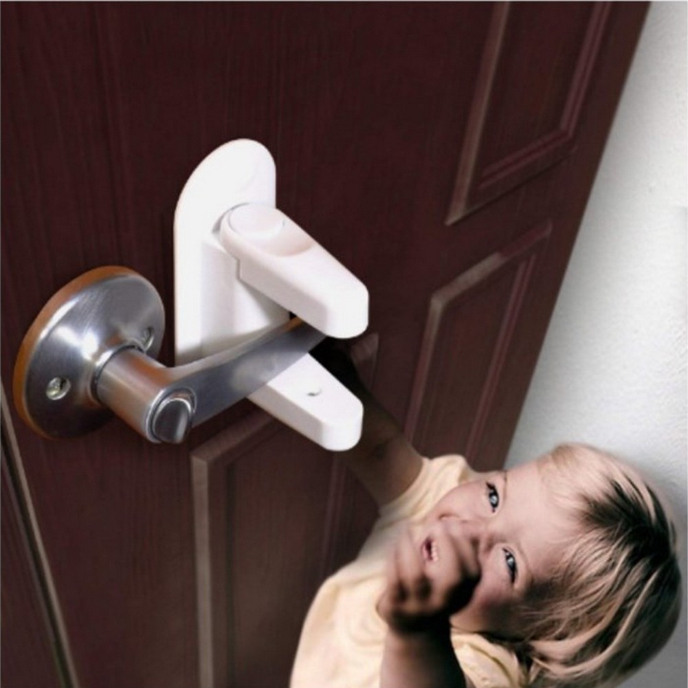 Door Lever Lock Child Baby Proof Doors Handle Lock Kids Toddler Safety Lock 2 Pa