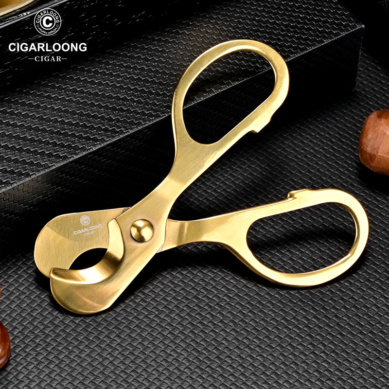 RM 39.00 Cigar cutter German Krupp stainless steel sharp golden cigar