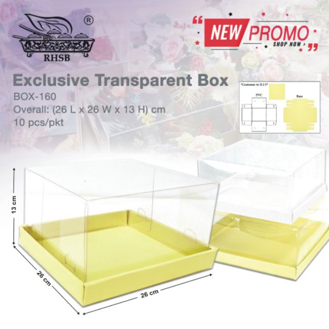  PROMOSI  TRANSPARENT CAKE BOX FLOWER BOX GIFT BIX 