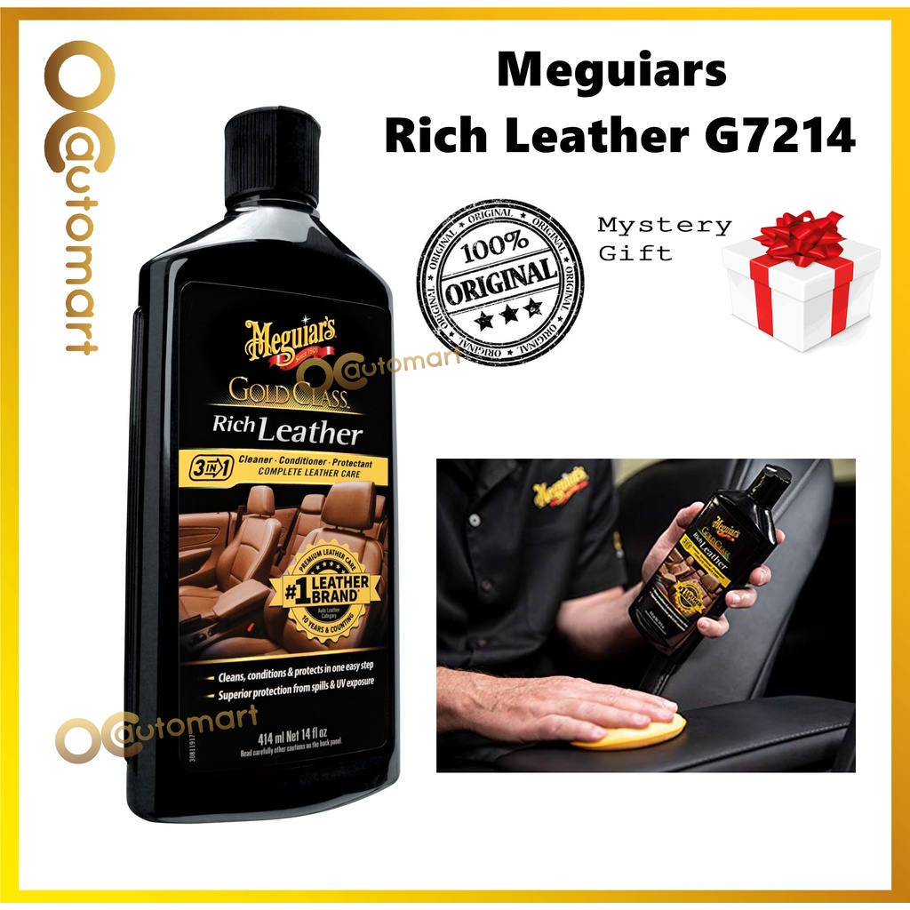 ( Free Gift ) Meguiars G7214 Gold Class Rich Lotion 414ml Leather Cleaner Conditioner Protectant Meguiar's