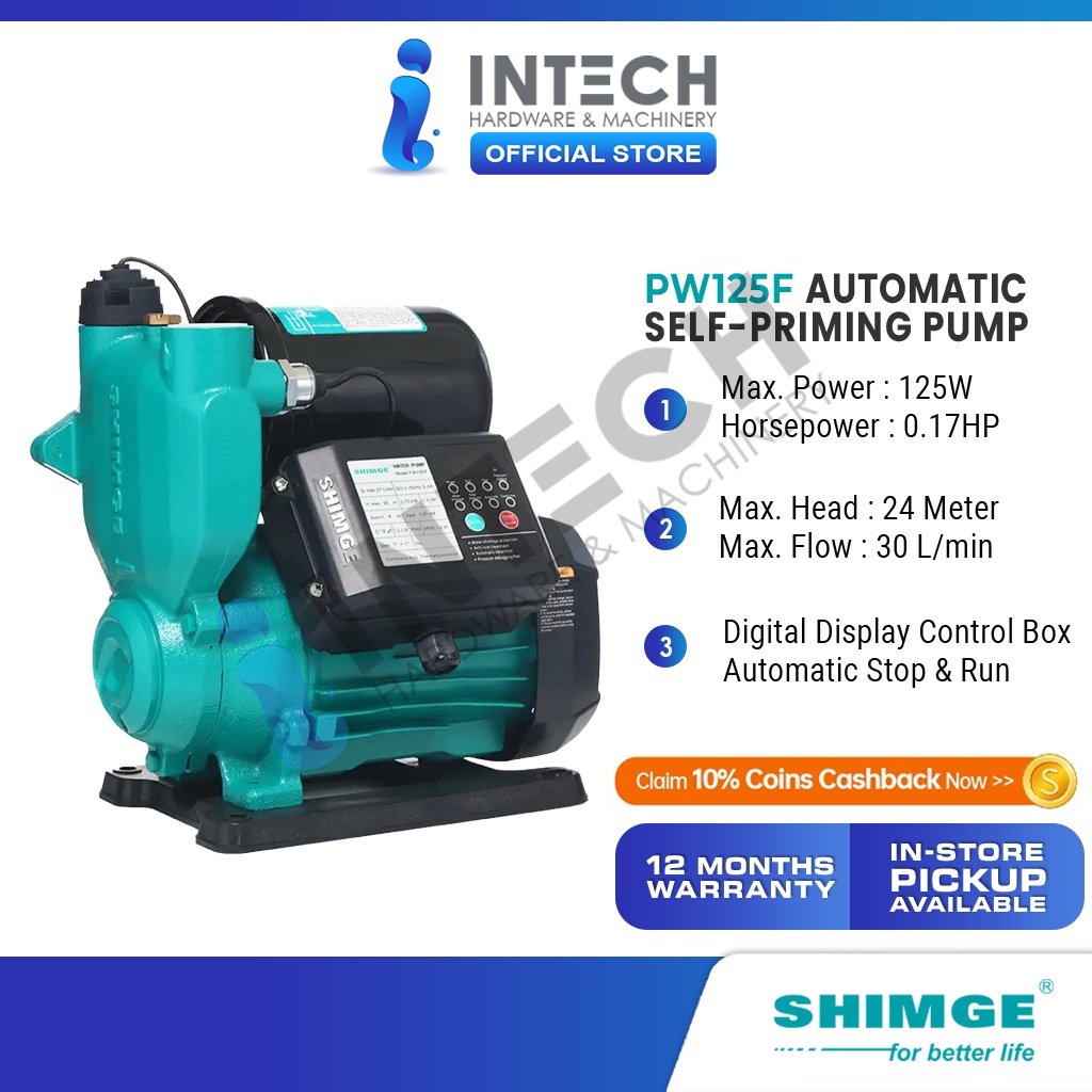 Shimge PW F Automatic Self Priming Pump W HP Home Water Booster Pump Pam Air