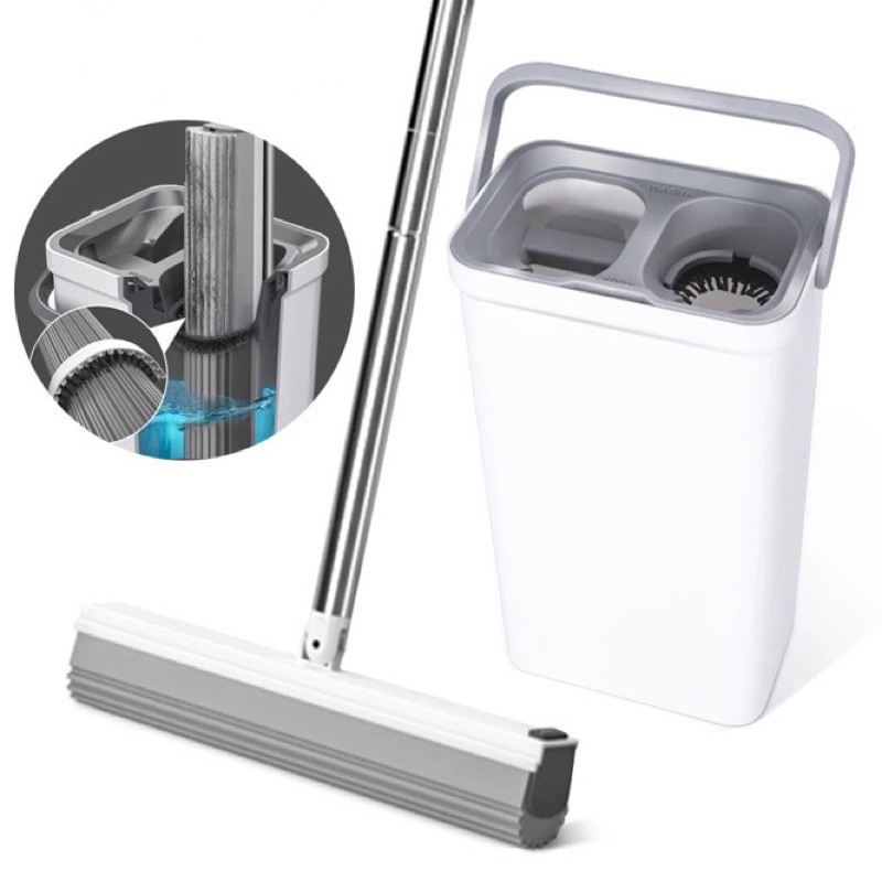 Mop Toilet & Bathroom Wipe Dry Cloth Double Roller Squeeze Dry Foam