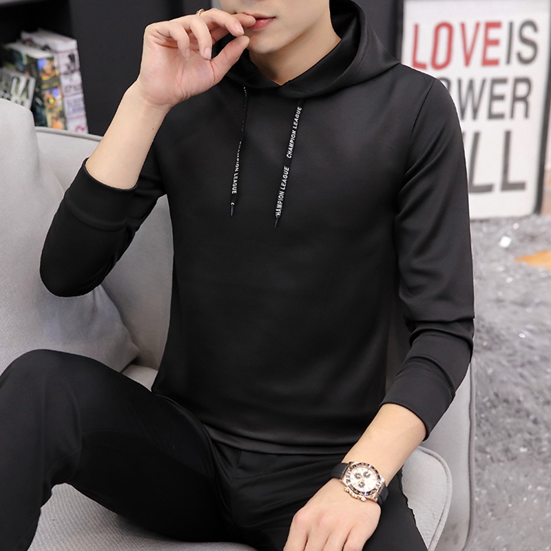 Men's Fashion New Korean Casual Hoodie Plus Size Leisure Solid Color ...