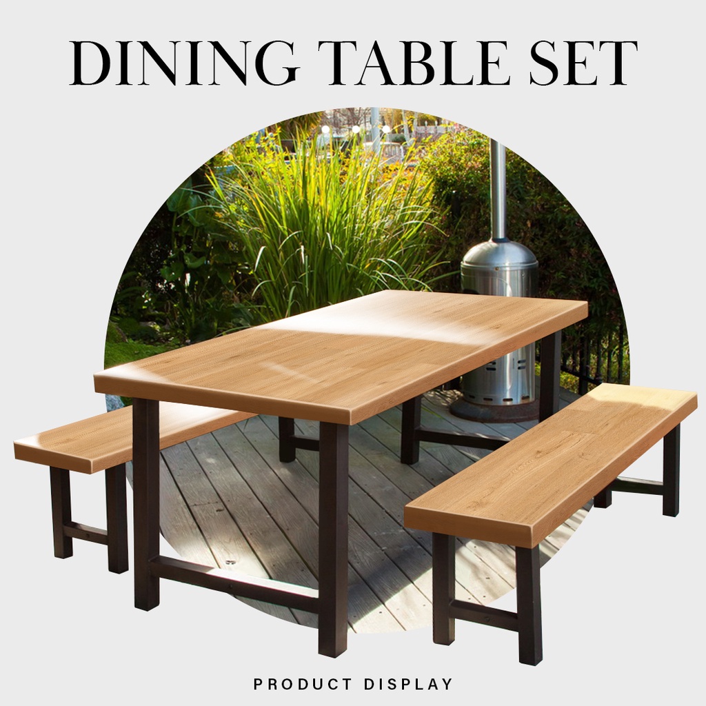 FINSSO: Loft Dining Table Bench Set