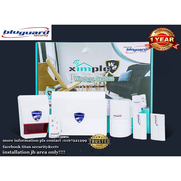 Bluguard Alarm System /XIMPLE W2 starter pack For Home / Office ( Include Installation ) ~Johor bahru area only~