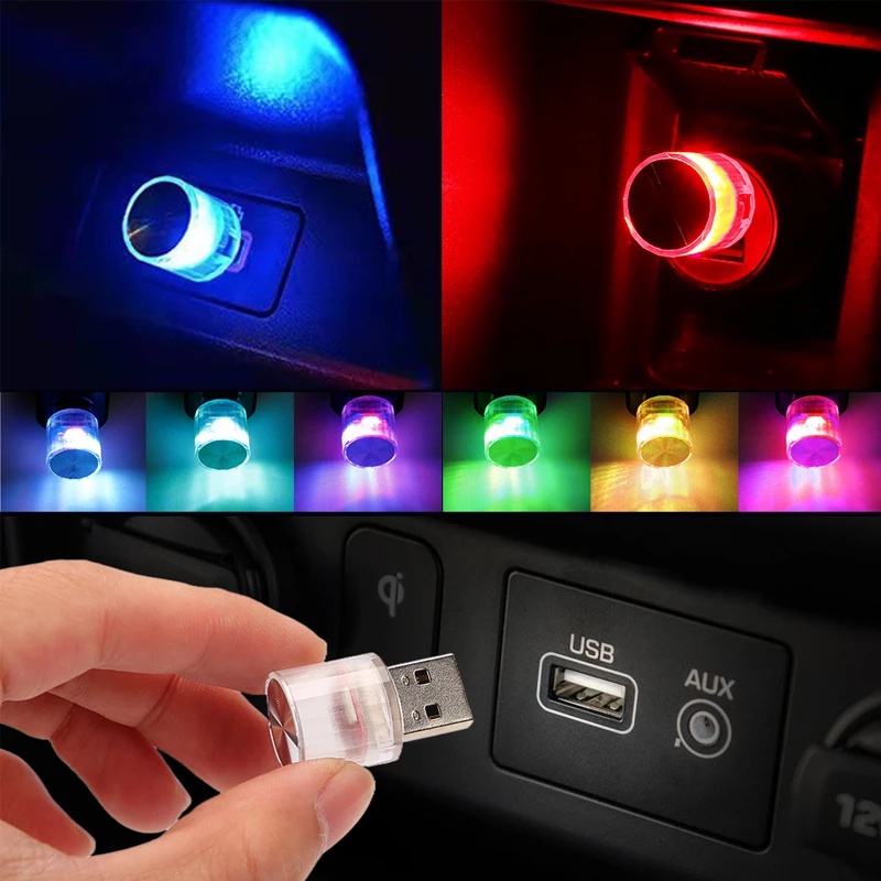 Car Interior Mini USB LED Ambient Lights/Room Pub Party Romantic Atmosphere Lamp/Portable Plug Play Decorative Devices