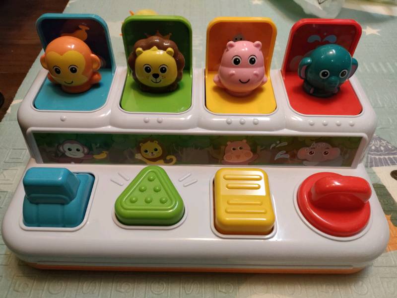 Pop-up Activity Toy for Babies and Toddlers Color Sorting Animal Push & Pop  Up Toy with Music Animal Sound | Shopee Malaysia