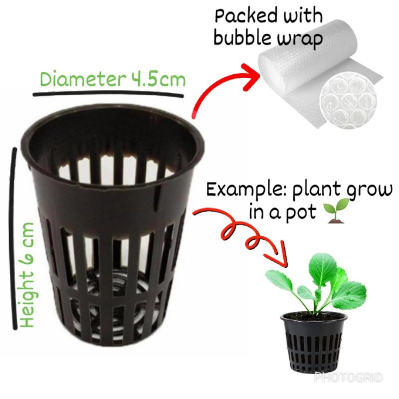 Hydroponic Netpot/ Bekas Hidroponik/ Planting Pot 47mm x 60mm | Shopee ...