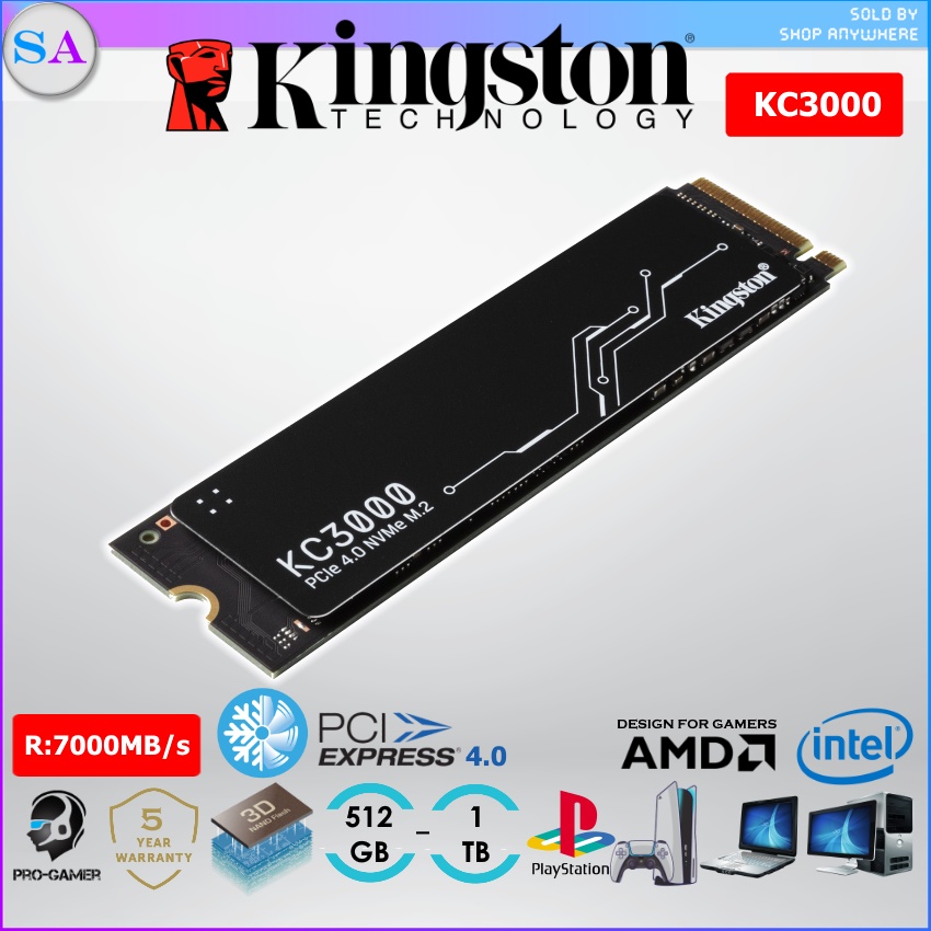 Kingston KC3000 PCIe 4.0 Gen 4x4 NVMe M.2 2280 Solid State Drives SSD ...