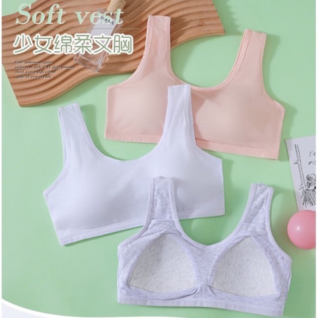 Teenage Cotton Singlet Bra Fix Cup Free Size Teenage Bra Baju Dalam ...