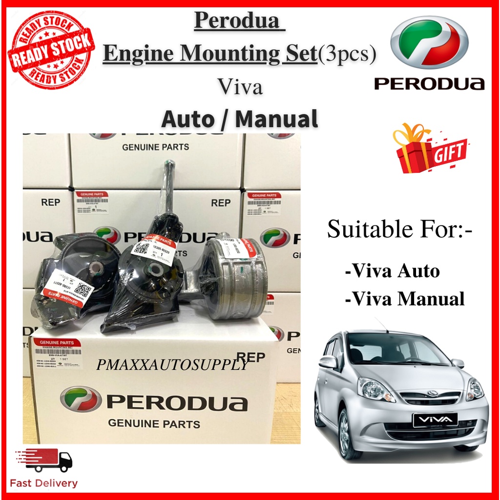 PERODUA VIVA AUTO / MANUAL ENGINE MOUNTING SET (3PCS) ORIGINAL #Perodua