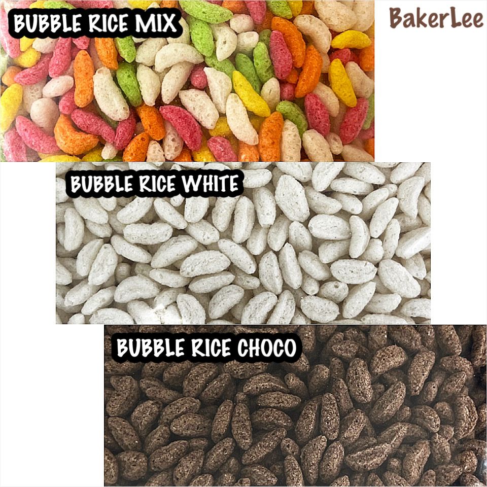 BUBBLE RICE BUBBLE RICE MIX BUBBLE RICE WHITE BUBBLE RICE CHOCO