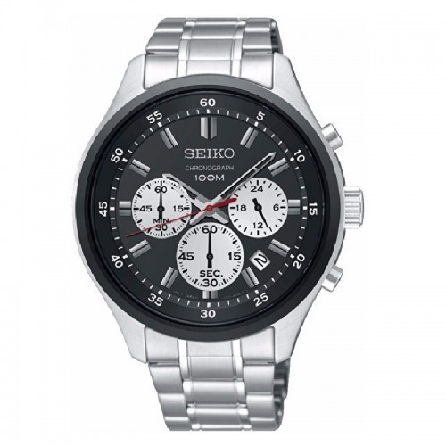 Seiko Men's Chronograph Stainless Steel Band Watch SKS593P1 (Silver &  Black) | Shopee Malaysia